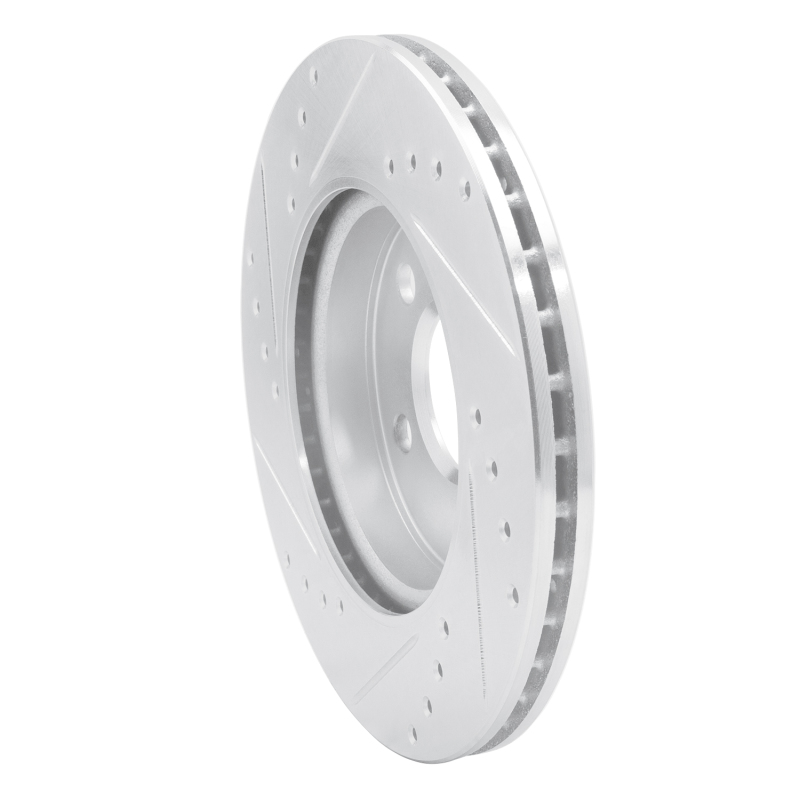 Mini Cooper Brake Rotor (1) - Front Right - R1 Concepts - Drilled & Slotted - Silver - `14-`24